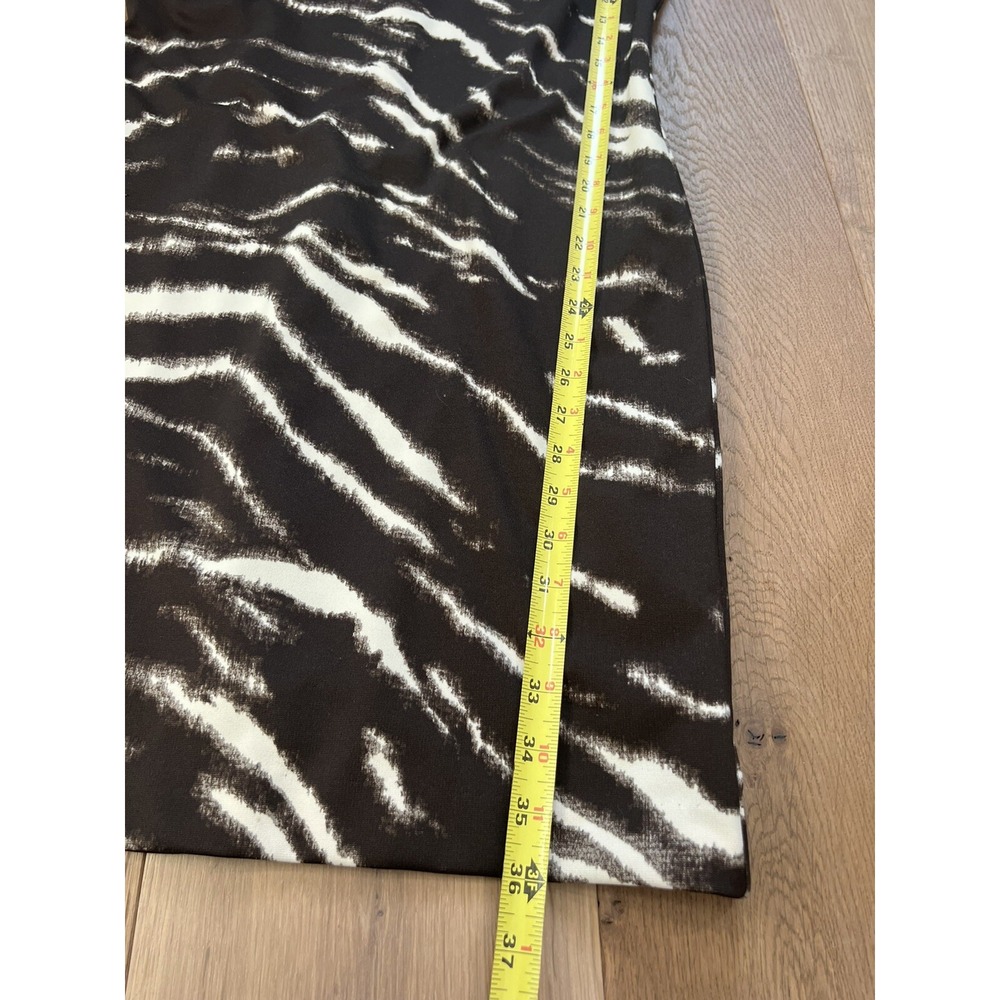 Michael Kors Zebra Print Sheath Dress Gold Buckle Detail Size M - Picture 9 of 12